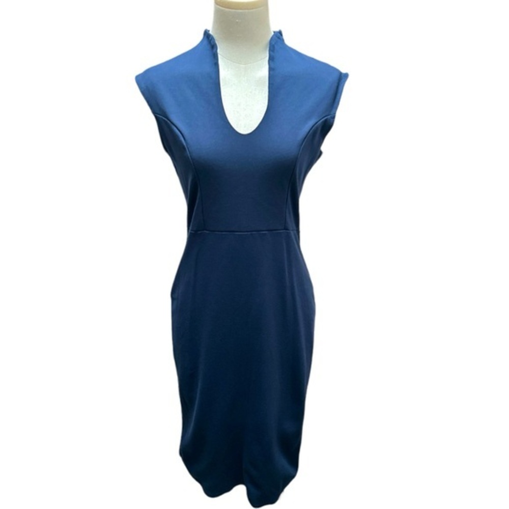 Rolla Coster Navy Blue fitted dress w/ back zipper women’s size L (1943)